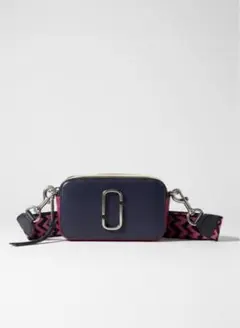 ネイビーとパープルのショルダーバッグ