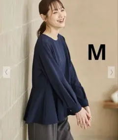 Honeys ペプラムトップス　ネイビー　Mのサムネイル