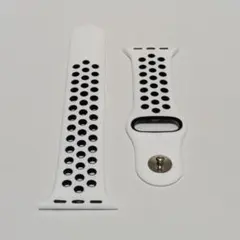 AppleWatch　シリコンバンド　　38.40.41mm　M/L　 白×黒