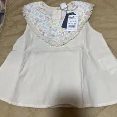 70 花柄襟付きクリーム色トップス　バースデイ　コトリ