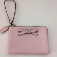 COACH ピンク レザー ポーチ