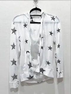 星柄フード付き薄手パーカー