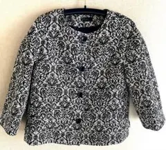 ★ベネトン.ノーカラージャケット★ 42 貴重な創作ボタン付き　　　W10