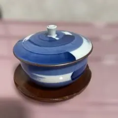 昭和レトロ　蓋付き湯呑み　茶たく付き