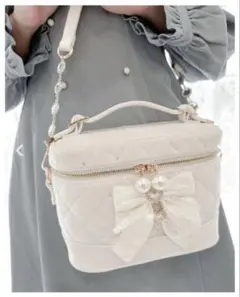【タグ付き新品未開封】ロジータ　Wリボン キルティング バニティーBAG