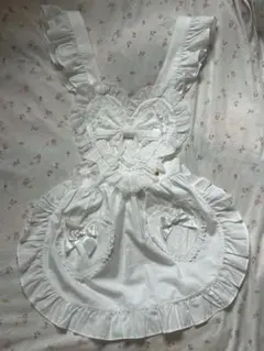 Angelic Pretty ラブリーハートエプロン白 懐古のサムネイル