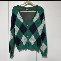 NIKO AND... アーガイル柄カーディガン Lサイズ