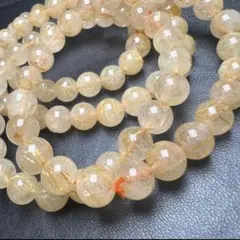 ゴールドルチルクォーツ 7mm 1連分 ブレスレット2本セット