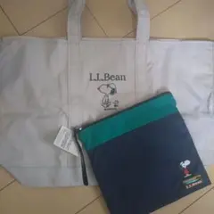 エルエルビーングローサリートート　スヌーピー(ポーチ付き)