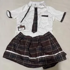 制服 コスプレ衣装 チェック柄ネクタイ付き