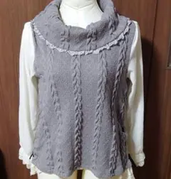 アクシーズファム　ケーブル編みニット　ブラウス　M　axesfemme　可愛い
