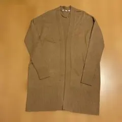 UNIQLO ロング　ニット　カーディガン　カシミヤ混　羊毛混　キャメル
