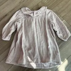 H&M フリル付きワンピース 74センチ　6-9m ピンク　フリル　綿100%