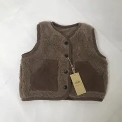 再値下げ新品　ブラウン フリース ベビーベスト