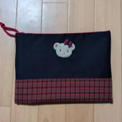 k-happy様専用 ファミリア風赤チェック　ポーチ　ハンドメイド