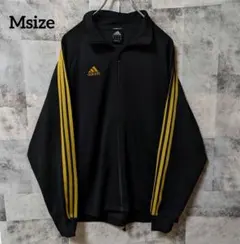 adidas Msize トラックジャケット 刺繍ロゴ 3本ライン ブラック