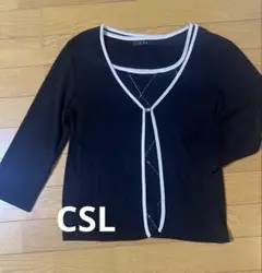 CSL アンサンブルニット　ノースリーブとカーディガン　黒　M
