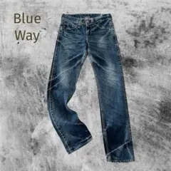 ★Blue Way★ダメージ加工 ストレートデニム ジーンズ y2K W28