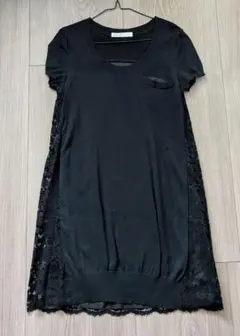 新品 sacai 黒 ブラック レース コンビ ワンピースのサムネイル