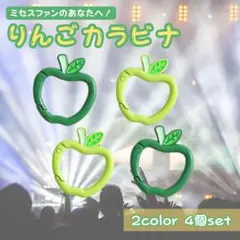 4個セット青りんご カラビナ ミセスグリーンアップル キーリング チャーム