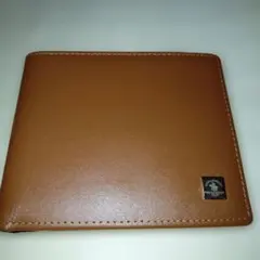 ブラウン 二つ折り財布 ロゴ付き