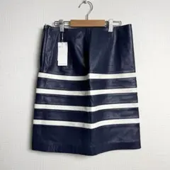 521 LE CIEL BLEU Leather Stripe Skirt 40のサムネイル