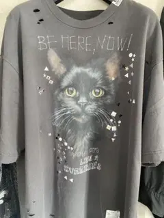 猫プリント ダメージ加工 Tシャツのサムネイル