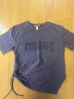 H&M グラフィックTシャツ パープル サイドドロストのサムネイル