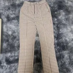 ★値下げ★【Kastane】チェック柄カジュアルパンツ（紫・クリーム）