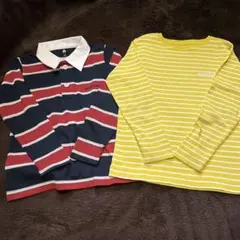 モンベル　WIC.ラガーシャツ　WICボーダーロングスリーブ　2枚セット　110