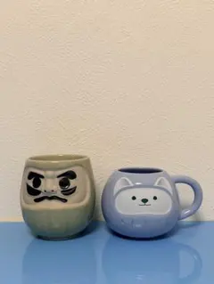 【可愛い2点セット】スターバックス 福袋 マグカップ ＆ 風水 だるま 湯呑茶碗
