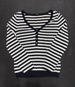 イネド　INED レディース　薄手ニット　長袖　ボーダー　カジュアル