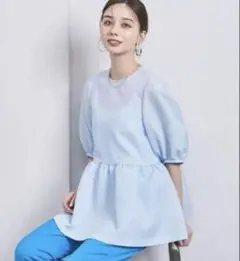 UNITED ARROWS エアリージャガードシャーリングブラウス ブルー - メルカリ