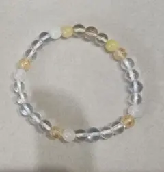 天然石　水晶、レモンクォーツ、イエローオパール　パワーストーンブレスレット