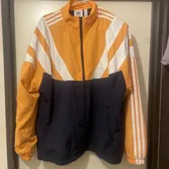 adidas ナイロンジャケット オレンジ/ネイビー