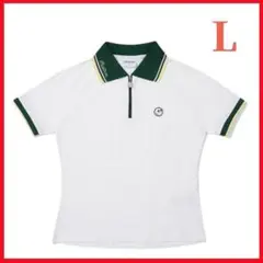白色S マルボンゴルフ ポロシャツ Malbon Golf シャツ ハーフジップ