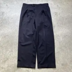 BOTANY 2タックワイドスラックス W35 L29.5 ネイビー カナダ製のサムネイル