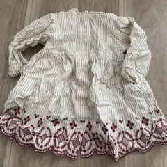 セラフ ストライプ柄刺繍入りワンピース 90サイズ