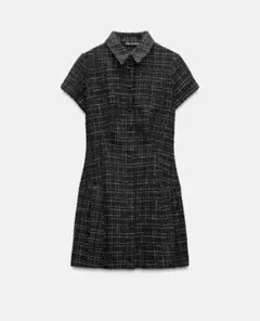 ZARA ショートテクスチャーワンピース XS