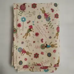 le sucre ルシュクル うさぎ 柄生地 ピンク 112×167cm 綿