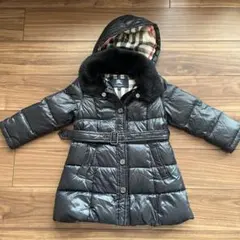 BURBERRY バーバーリーキッズ　フード付きダウンコート 110A ブラック