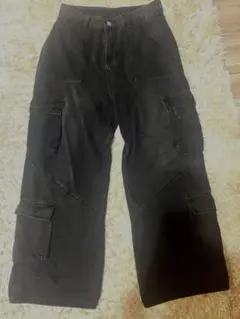 ダークグレー　韓国　マルチポケット 美品　ワイドパンツ　y2k