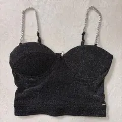 GUESS ビスチェ XS チェーン ラメ 短丈 カップ付のサムネイル