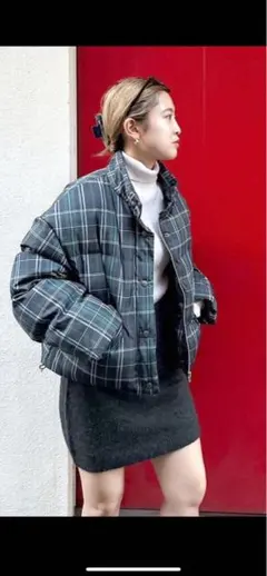 ungridチェック柄ダウンジャケット