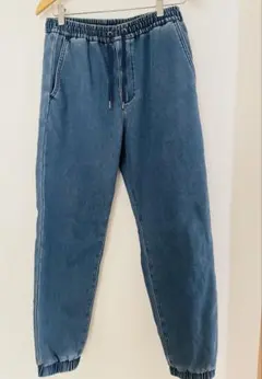 GU 裏フリースデニムスーパーストレッチジョガーパンツ　M