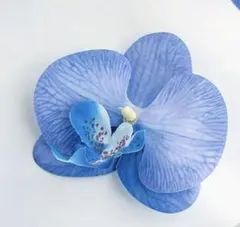 青い胡蝶蘭 ヘアピン ハンドメイド フラワーアクセサリー