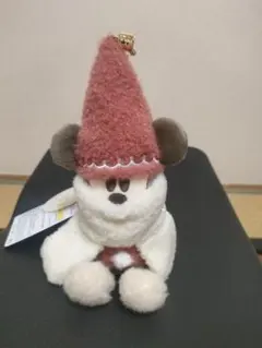 リルリンリン　クリスマス　赤　ぬいぐるみバッジ　ディズニー