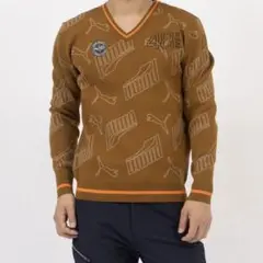PUMA ゴルフ ジャガード Vネック ニット ゴルフウェア