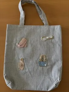 ゆ*ち様 bibiy B. LEAGUE BAG トートバッグ ブルー ストライ - メルカリ