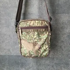 LeSportsacレスポート　ヒョウ柄ボタニカルショルダー斜め掛け　紐調整